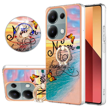 YB IMD Series-6 For Xiaomi Redmi Note 13 Pro 4G / Poco M6 Pro 4G Case Electroplating Edge TPU Phone Kickstand Cover