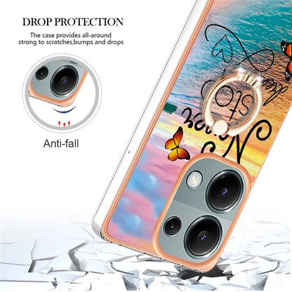 YB IMD Series-6 For Xiaomi Redmi Note 13 Pro 4G / Poco M6 Pro 4G Case Electroplating Edge TPU Phone Kickstand Cover