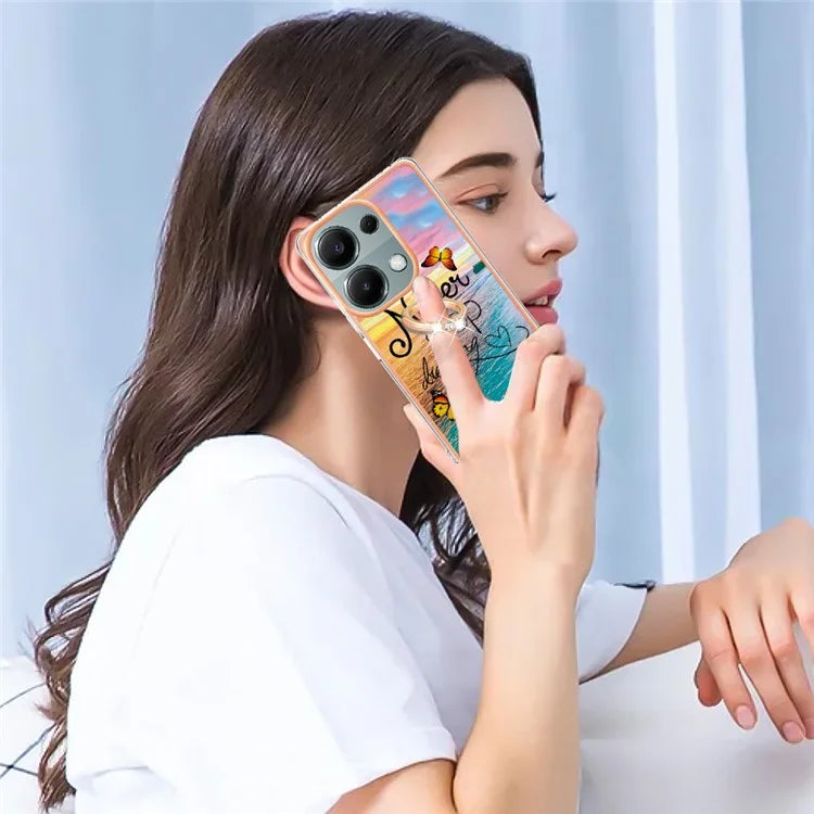 YB IMD Series-6 For Xiaomi Redmi Note 13 Pro 4G / Poco M6 Pro 4G Case Electroplating Edge TPU Phone Kickstand Cover