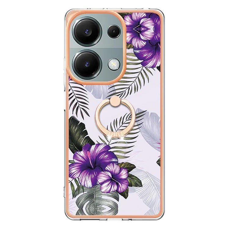 YB IMD Series-6 For Xiaomi Redmi Note 13 Pro 4G / Poco M6 Pro 4G Case Electroplating Edge TPU Phone Kickstand Cover