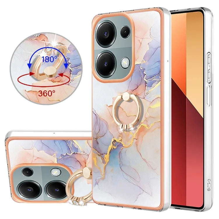 YB IMD Series-6 For Xiaomi Redmi Note 13 Pro 4G / Poco M6 Pro 4G Case Electroplating Edge TPU Phone Kickstand Cover