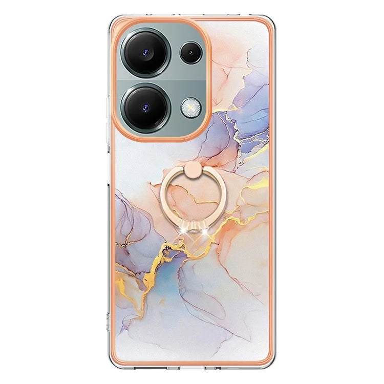 YB IMD Series-6 For Xiaomi Redmi Note 13 Pro 4G / Poco M6 Pro 4G Case Electroplating Edge TPU Phone Kickstand Cover