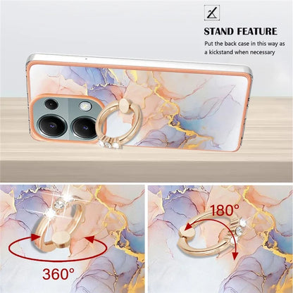 YB IMD Series-6 For Xiaomi Redmi Note 13 Pro 4G / Poco M6 Pro 4G Case Electroplating Edge TPU Phone Kickstand Cover
