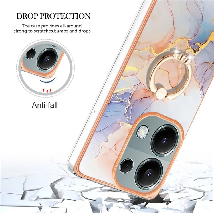 YB IMD Series-6 For Xiaomi Redmi Note 13 Pro 4G / Poco M6 Pro 4G Case Electroplating Edge TPU Phone Kickstand Cover