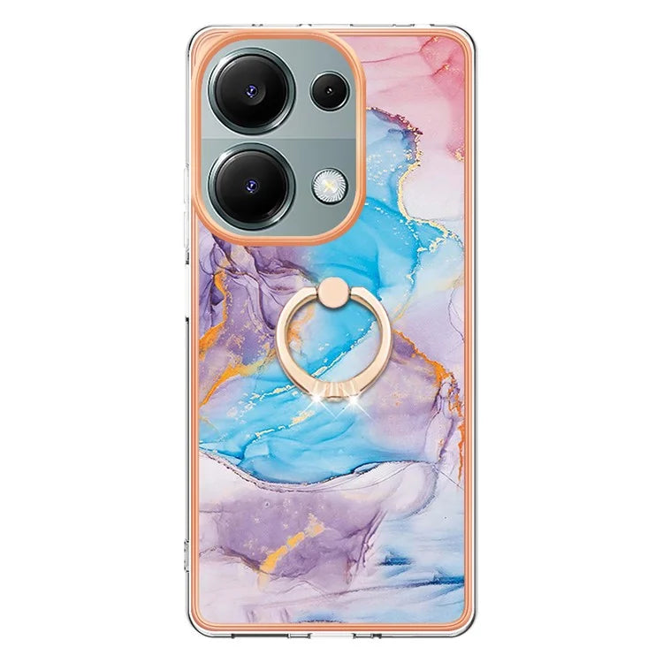 YB IMD Series-6 For Xiaomi Redmi Note 13 Pro 4G / Poco M6 Pro 4G Case Electroplating Edge TPU Phone Kickstand Cover