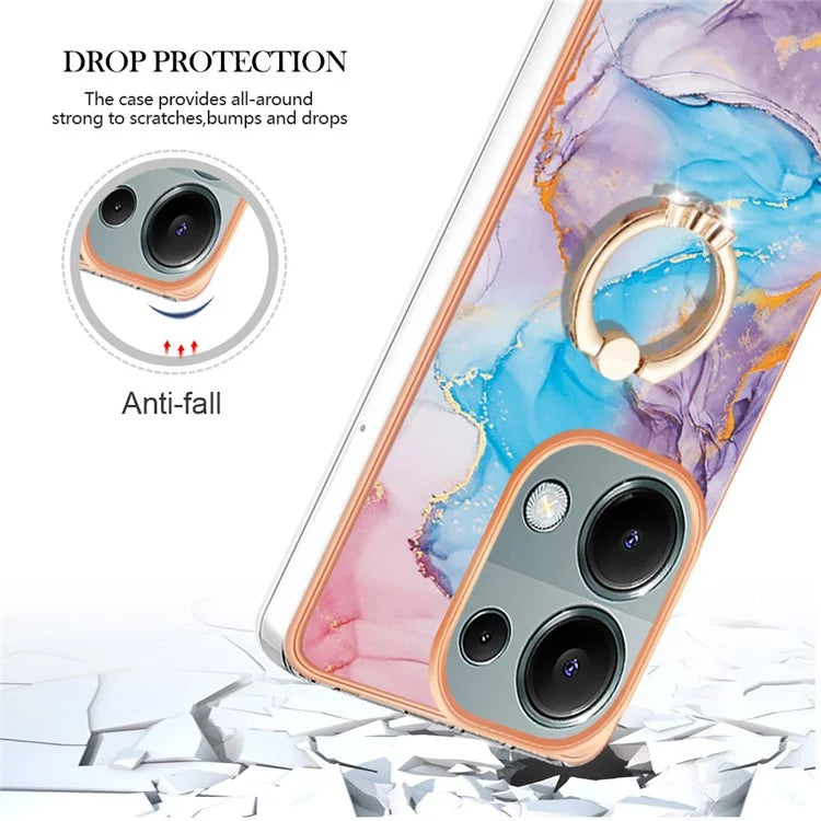 YB IMD Series-6 For Xiaomi Redmi Note 13 Pro 4G / Poco M6 Pro 4G Case Electroplating Edge TPU Phone Kickstand Cover