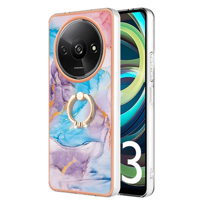 YB IMD Series-6 For Xiaomi Redmi A3 / Poco C61 4G Electroplating Phone Case TPU Ring Kickstand Phone Shell