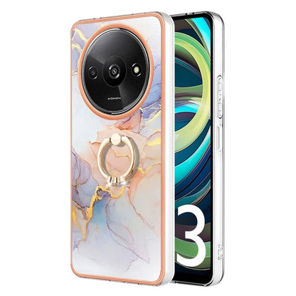YB IMD Series-6 For Xiaomi Redmi A3 / Poco C61 4G Electroplating Phone Case TPU Ring Kickstand Phone Shell