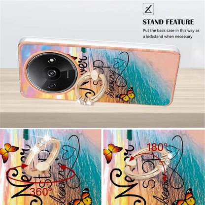 YB IMD Series-6 For Xiaomi Redmi A3 / Poco C61 4G Electroplating Phone Case TPU Ring Kickstand Phone Shell