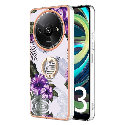 YB IMD Series-6 For Xiaomi Redmi A3 / Poco C61 4G Electroplating Phone Case TPU Ring Kickstand Phone Shell