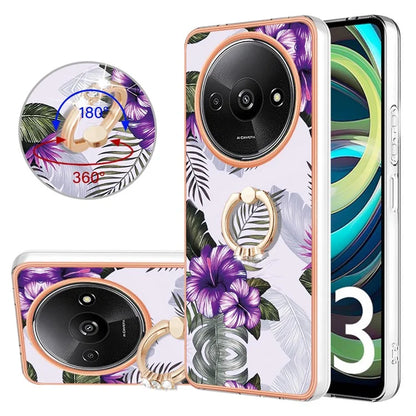 YB IMD Series-6 For Xiaomi Redmi A3 / Poco C61 4G Electroplating Phone Case TPU Ring Kickstand Phone Shell