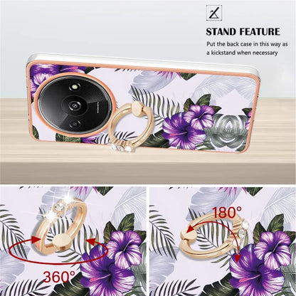 YB IMD Series-6 For Xiaomi Redmi A3 / Poco C61 4G Electroplating Phone Case TPU Ring Kickstand Phone Shell