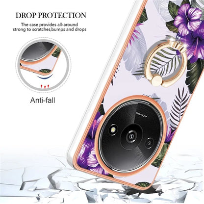 YB IMD Series-6 For Xiaomi Redmi A3 / Poco C61 4G Electroplating Phone Case TPU Ring Kickstand Phone Shell