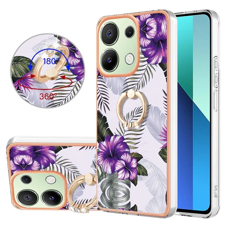 YB IMD Series-6 For Xiaomi Redmi Note 13 4G Anti-fall Phone Cover Ring Kickstand TPU Case