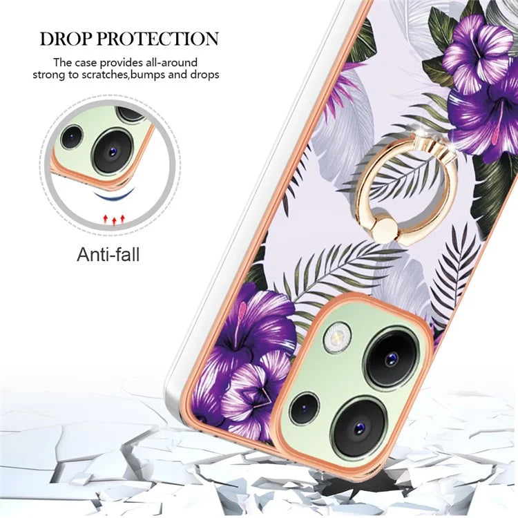 YB IMD Series-6 For Xiaomi Redmi Note 13 4G Anti-fall Phone Cover Ring Kickstand TPU Case