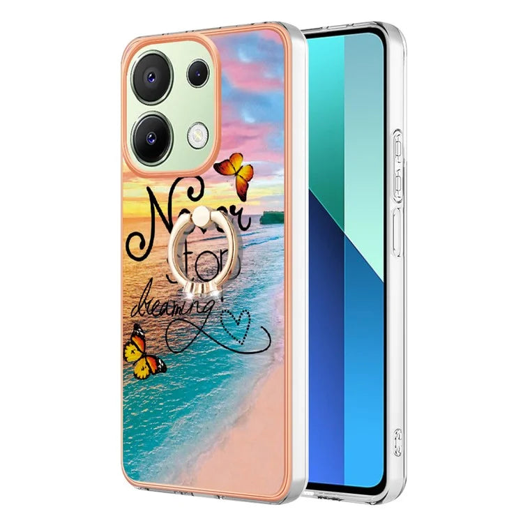 YB IMD Series-6 For Xiaomi Redmi Note 13 4G Anti-fall Phone Cover Ring Kickstand TPU Case