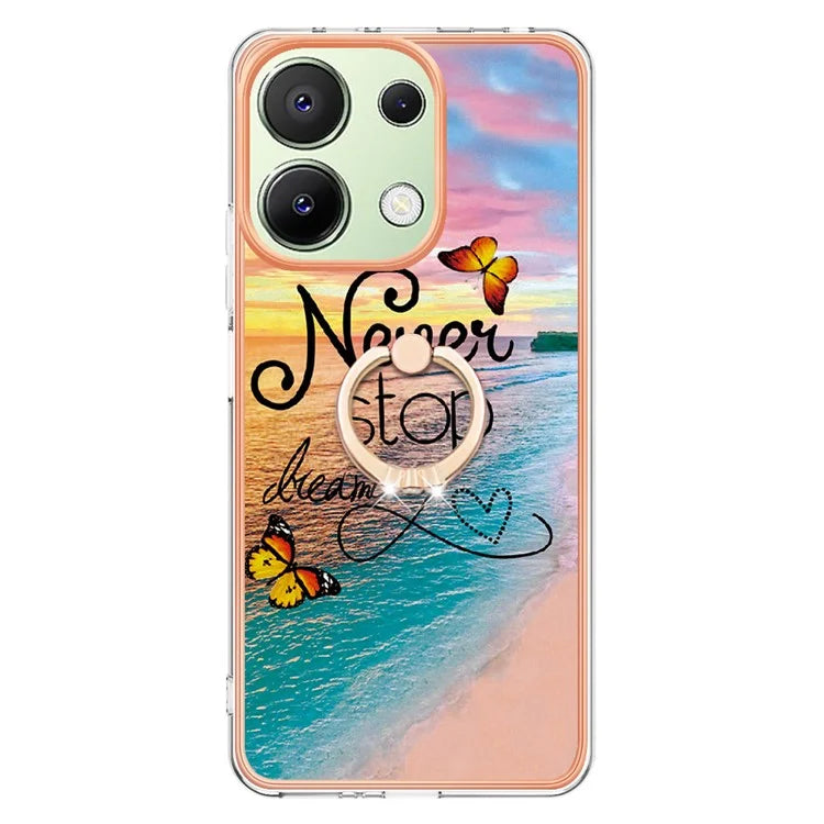 YB IMD Series-6 For Xiaomi Redmi Note 13 4G Anti-fall Phone Cover Ring Kickstand TPU Case