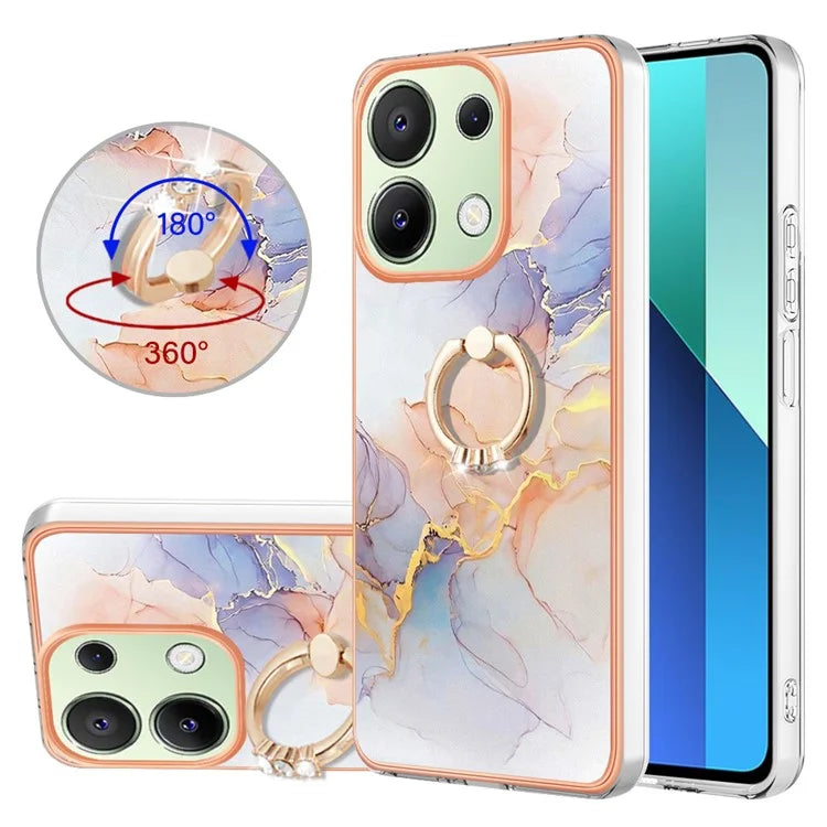 YB IMD Series-6 For Xiaomi Redmi Note 13 4G Anti-fall Phone Cover Ring Kickstand TPU Case