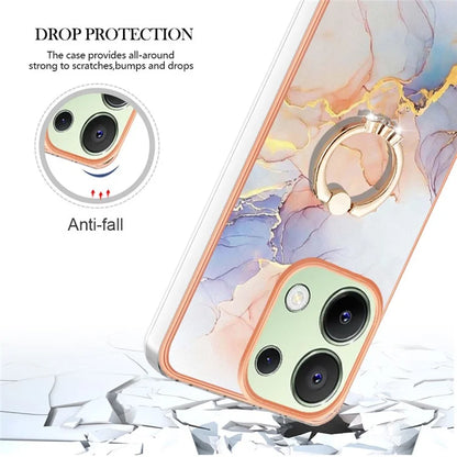 YB IMD Series-6 For Xiaomi Redmi Note 13 4G Anti-fall Phone Cover Ring Kickstand TPU Case
