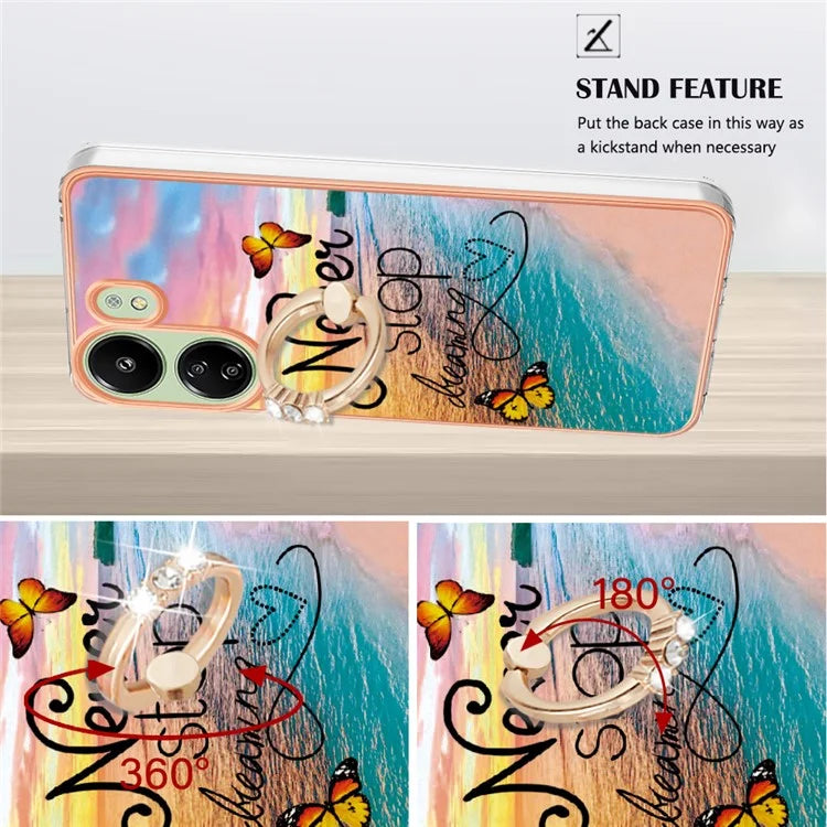 YB IMD Series-6 For Xiaomi Redmi 13C 4G / 13C 5G / 13R 5G / Poco M6 5G / Poco C65 4G Case with Kickstand TPU Phone Cover