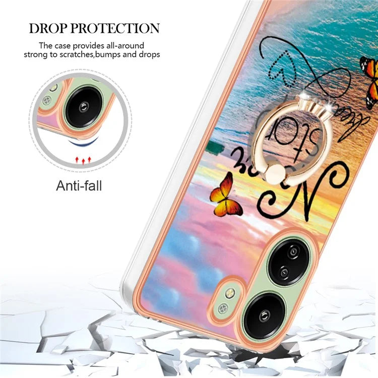 YB IMD Series-6 For Xiaomi Redmi 13C 4G / 13C 5G / 13R 5G / Poco M6 5G / Poco C65 4G Case with Kickstand TPU Phone Cover