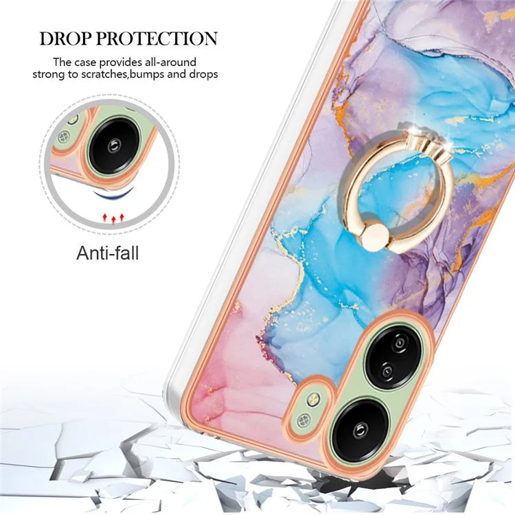 YB IMD Series-6 For Xiaomi Redmi 13C 4G / 13C 5G / 13R 5G / Poco M6 5G / Poco C65 4G Case with Kickstand TPU Phone Cover