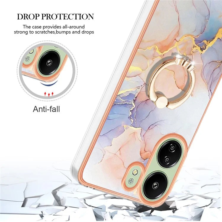 YB IMD Series-6 For Xiaomi Redmi 13C 4G / 13C 5G / 13R 5G / Poco M6 5G / Poco C65 4G Case with Kickstand TPU Phone Cover