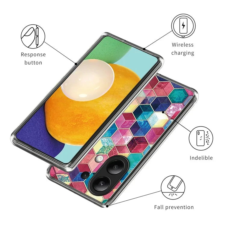 For Xiaomi Redmi Note 13 4G Phone Case Pattern Printed Shock-absorbing TPU Back Cover