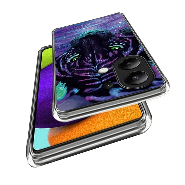 For Xiaomi Redmi Note 13 4G Phone Case Pattern Printed Shock-absorbing TPU Back Cover