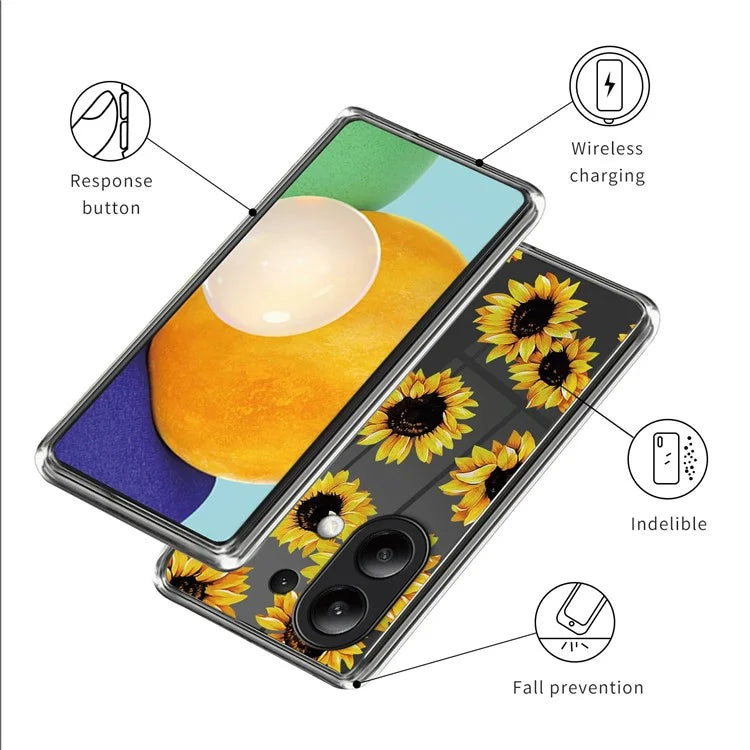 For Xiaomi Redmi Note 13 4G Phone Case Pattern Printed Shock-absorbing TPU Back Cover