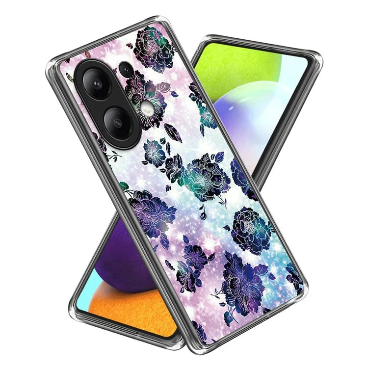 For Xiaomi Redmi Note 13 4G Phone Case Pattern Printed Shock-absorbing TPU Back Cover