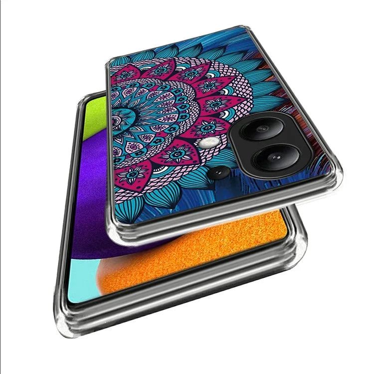 For Xiaomi Redmi Note 13 4G TPU Case IMD Pattern Printing Drop-proof Phone Cover