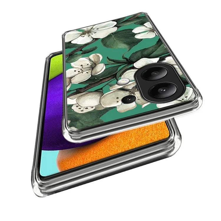 For Xiaomi Redmi Note 13 4G TPU Case IMD Pattern Printing Drop-proof Phone Cover