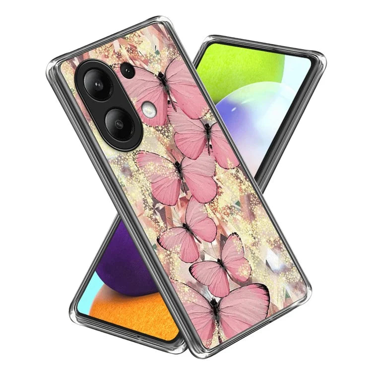 For Xiaomi Redmi Note 13 4G TPU Case IMD Pattern Printing Drop-proof Phone Cover