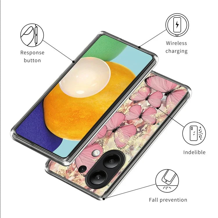 For Xiaomi Redmi Note 13 4G TPU Case IMD Pattern Printing Drop-proof Phone Cover