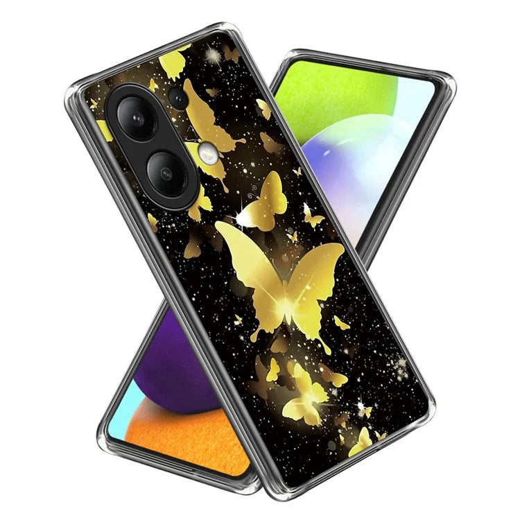 For Xiaomi Redmi Note 13 4G TPU Case IMD Pattern Printing Drop-proof Phone Cover