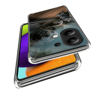 For Xiaomi Redmi Note 13 4G TPU Case IMD Pattern Printing Drop-proof Phone Cover