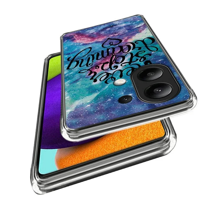 For Xiaomi Redmi Note 13 4G TPU Case IMD Pattern Printing Drop-proof Phone Cover