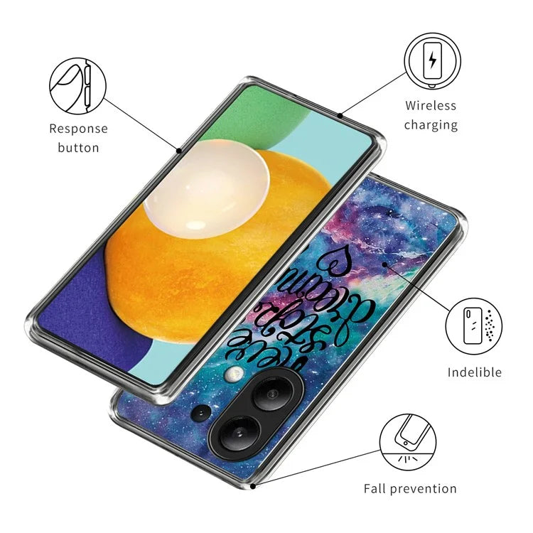 For Xiaomi Redmi Note 13 4G TPU Case IMD Pattern Printing Drop-proof Phone Cover