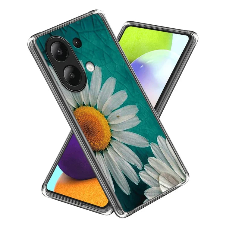 For Xiaomi Redmi Note 13 4G TPU Case IMD Pattern Printing Drop-proof Phone Cover