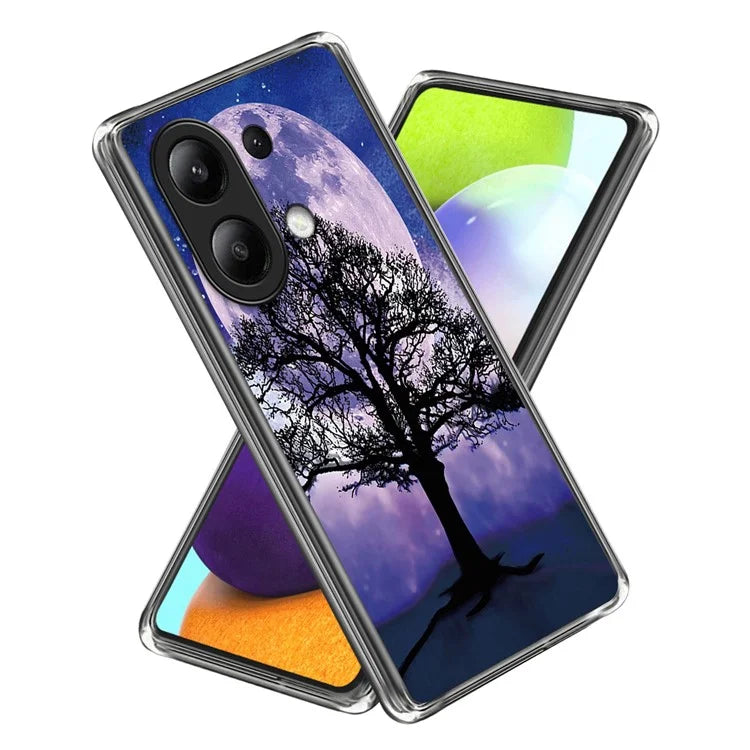 For Xiaomi Redmi Note 13 4G TPU Case IMD Pattern Printing Drop-proof Phone Cover