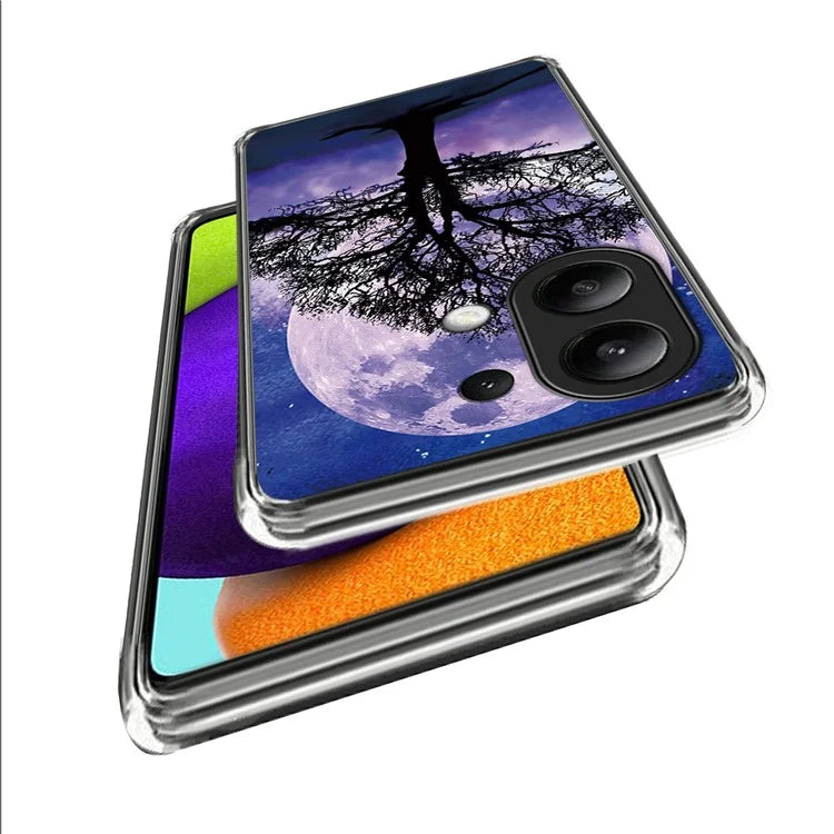 For Xiaomi Redmi Note 13 4G TPU Case IMD Pattern Printing Drop-proof Phone Cover