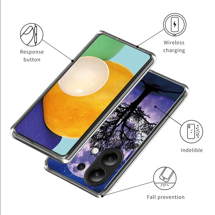 For Xiaomi Redmi Note 13 4G TPU Case IMD Pattern Printing Drop-proof Phone Cover