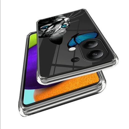 For Xiaomi Redmi Note 13 4G TPU Case IMD Pattern Printing Drop-proof Phone Cover