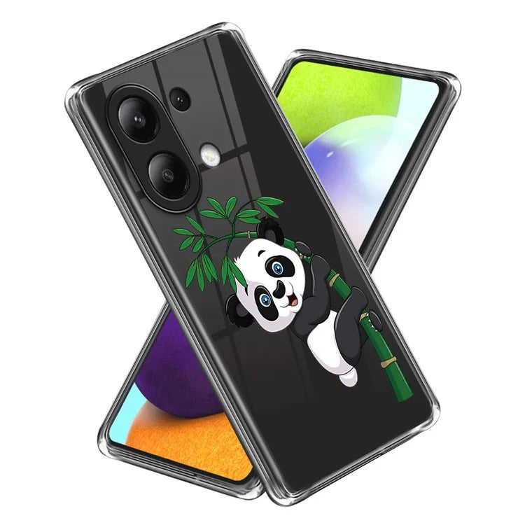 For Xiaomi Redmi Note 13 4G IMD Pattern Printing Cellphone Case TPU Protective Cover and Bamboo