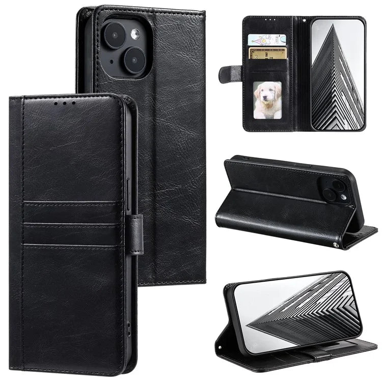 013 Style For iPhone 14 Case Leather 6 Card Holders Phone Wallet Cover