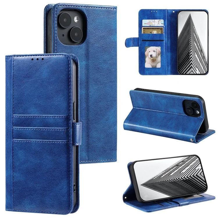 013 Style For iPhone 14 Case Leather 6 Card Holders Phone Wallet Cover