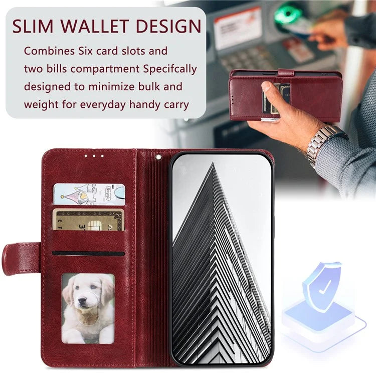 013 Style For iPhone 14 Case Leather 6 Card Holders Phone Wallet Cover