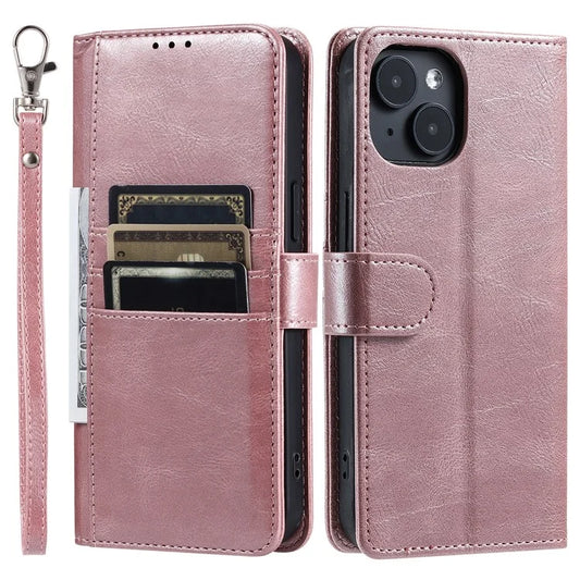013 Style For iPhone 15 Leather Case with 6 Card Slots Protective Phone Cover