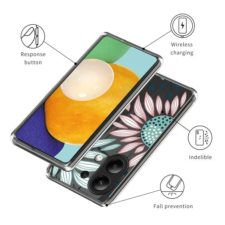 For Xiaomi Redmi Note 13 4G Phone Case Pattern Printing TPU Shock Absorbing Cover
